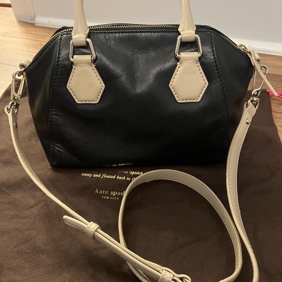 Kate Spade Crossbody Satchel purse - black and tan - Picture 2 of 8